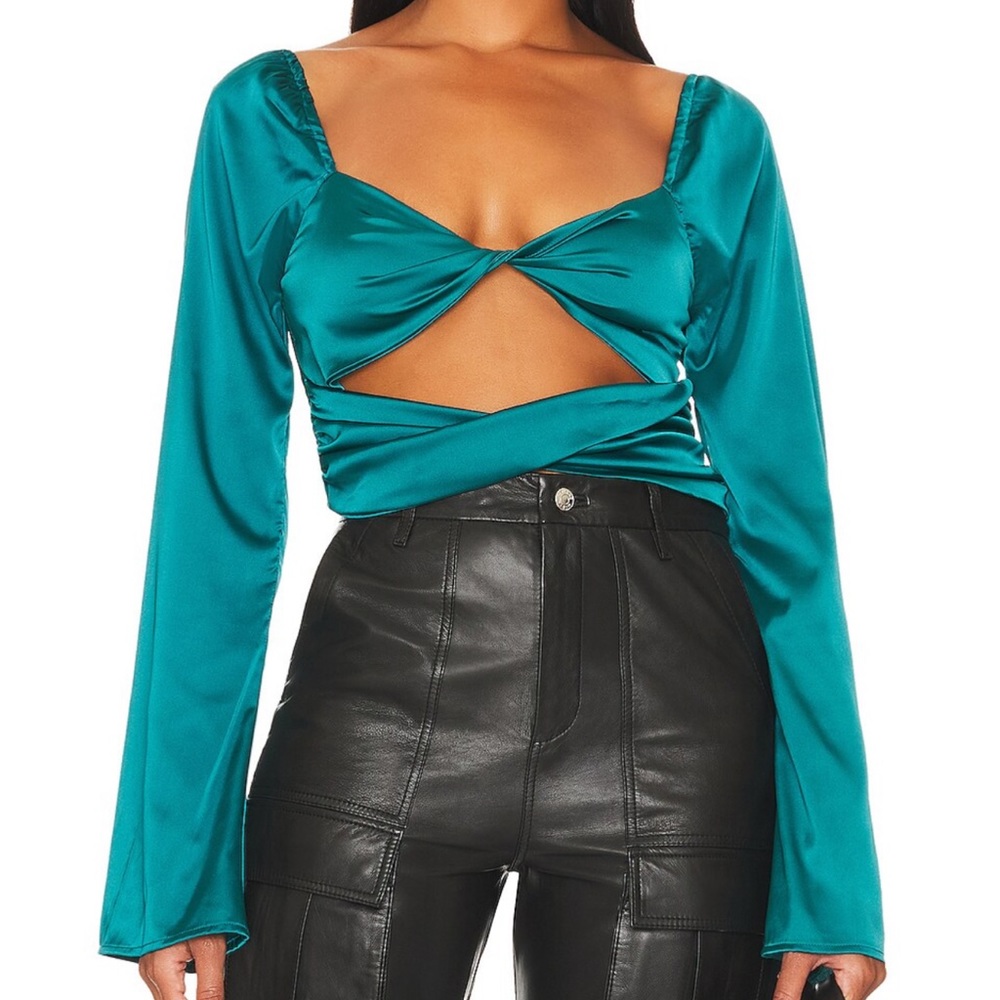 Revolve Long Sleeve Crop Top with Cutouts